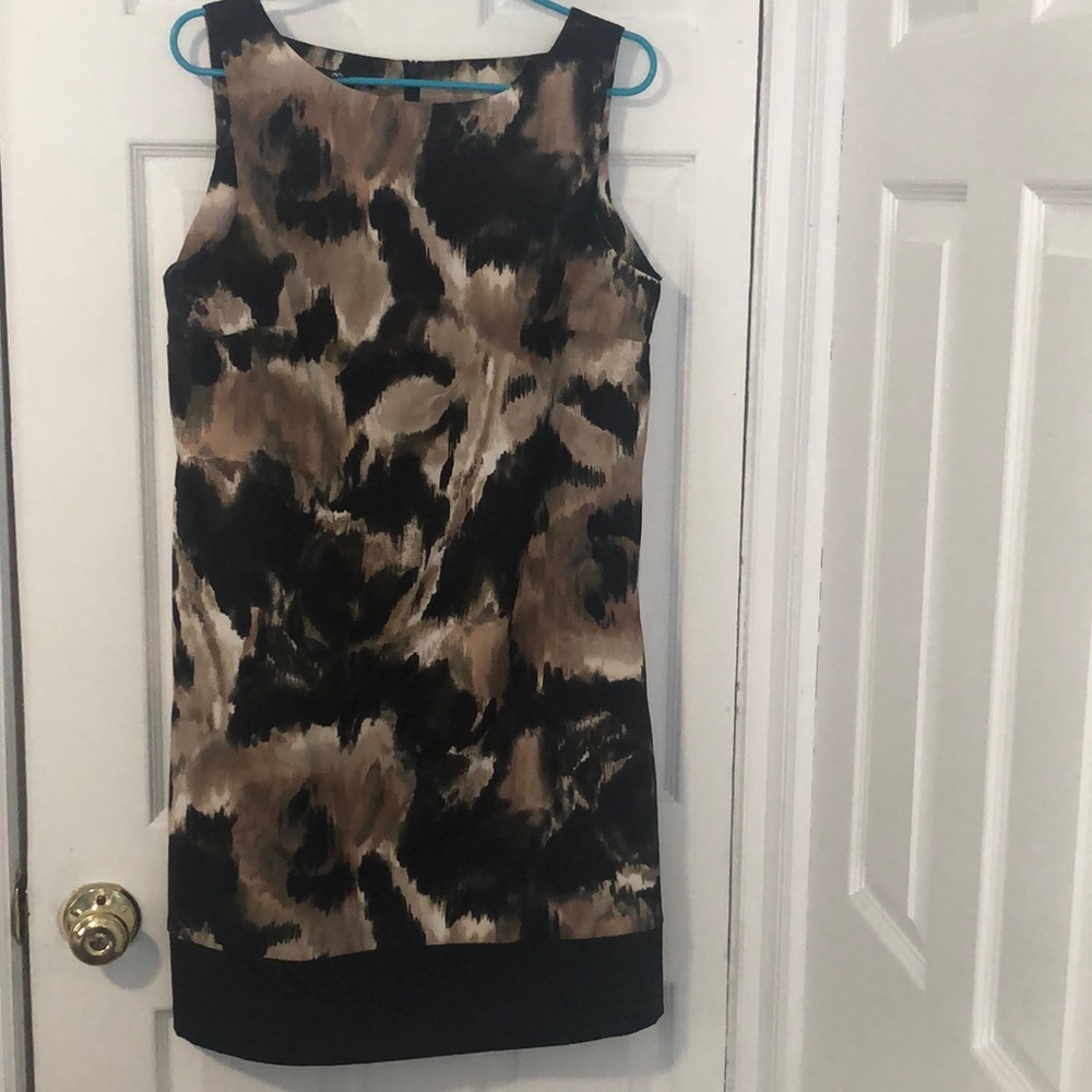 Black and Tan dress. Size 14 midi